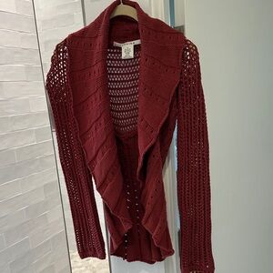 Studio M Burnt Orange Open Knit Cardigan Size Small
